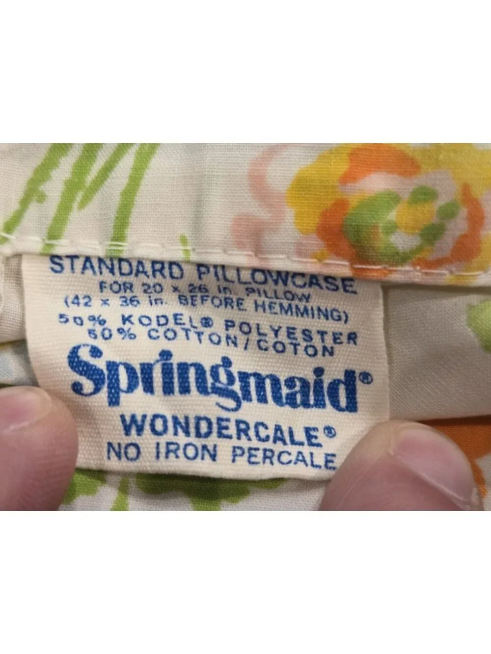 Vtg Springmaid Wondercale Twin Flat Sheets Set of 4 + Pillowcase Floral